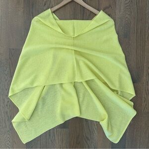 NWT Cashmere Box by InCashmere 100% Cashmere Topper Lemon Drop Yellow One Size